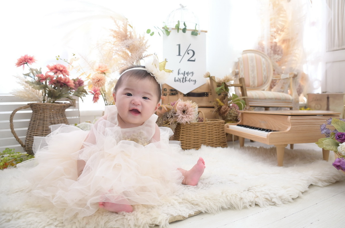 バースデイバナーとお誕生日の赤ちゃん