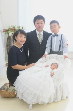 お宮参り写真/お宮参りの家族写真