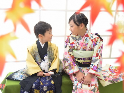 七五三写真/和装の5才10才兄弟