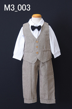 茶の3歳男児セットアップ