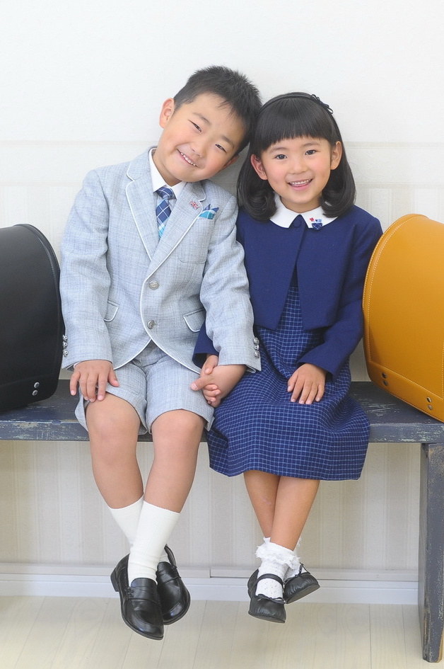 入学記念写真/お友達同士のランドセル