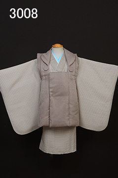 茶色の3歳男児着物