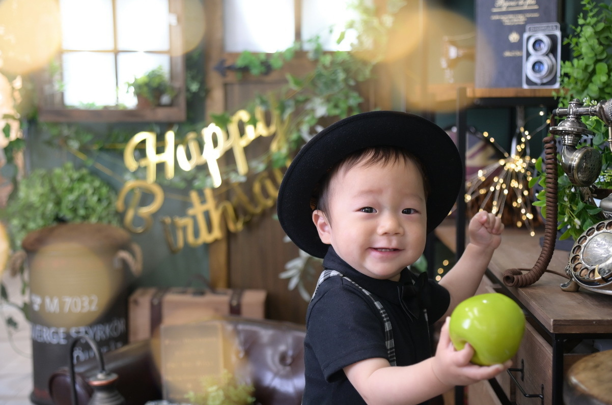 バースデイバナーとお誕生日の赤ちゃん