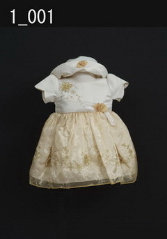 白にゴールドの1歳女児ドレス