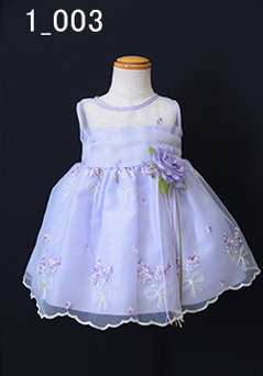 紫の1歳女児ドレス