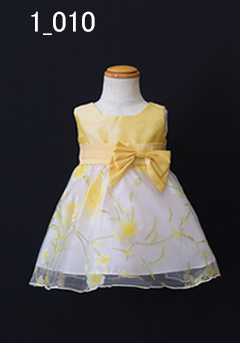 黄色の1歳女児ドレス